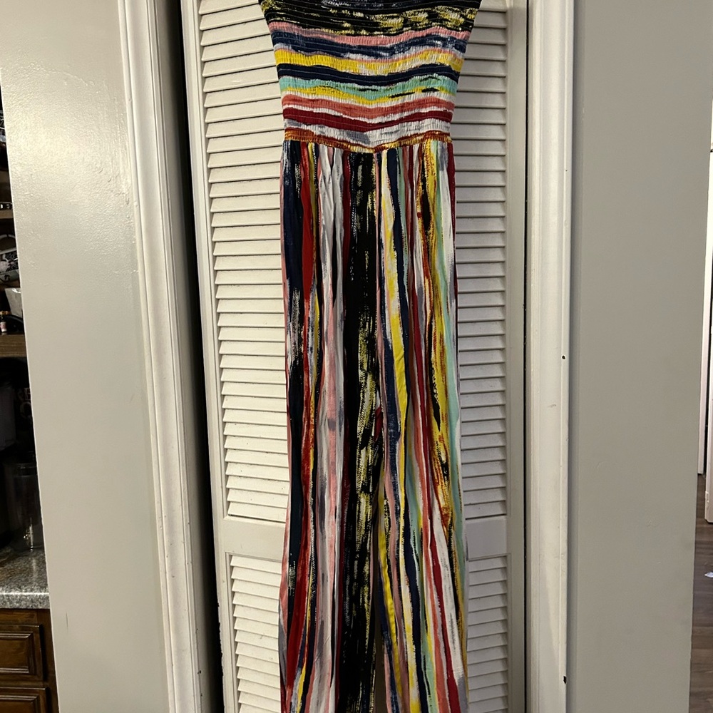 Colorful Striped Sleeveless Jump Suit